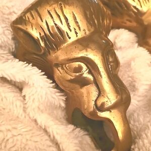 Brass Large Lion Head For Rails